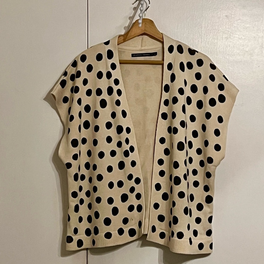 Gudrun Sjödén Cream Cardigan with Black Dots size L